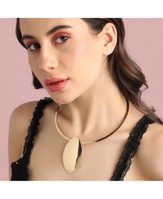 Metallic Oblong Necklace