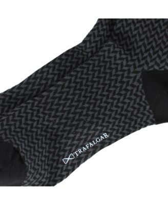 Men's Benoit Herringbone Patterned Mid-Calf Merino Wool Socks (1 Pair)