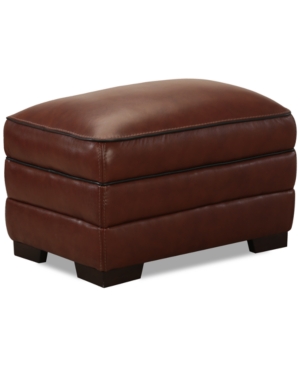 FURNITURE MYARS LEATHER OTTOMAN, CREATED FOR MACY'S
