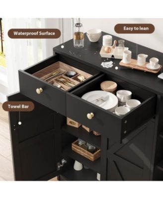 42" Tall Modern Shoe Storage Cabinet with Doors and Drawers,3 Adjustable Shelves and Stable Base, 4-Tier Shoes Rack Organizer Cabinet