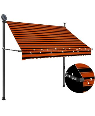 Retractable Awning Orange and Brown