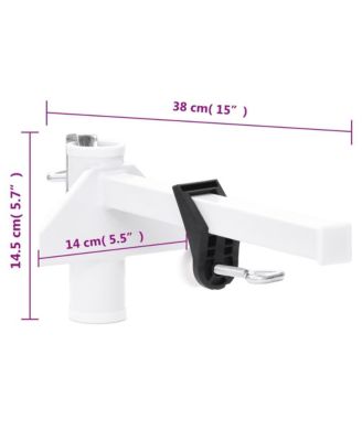 Umbrella Clamp for Balcony White 1.5" Steel