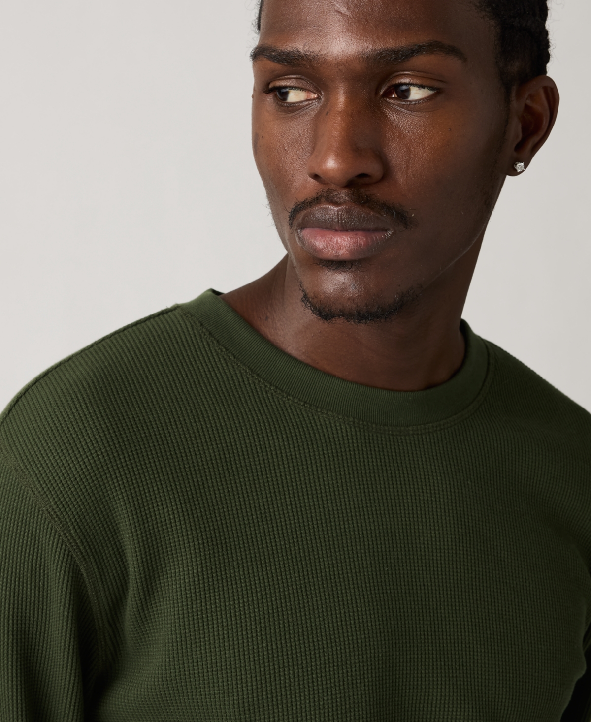 Levi's Men's Waffle Knit Thermal Long Sleeve T-shirt In Green