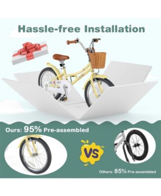 18 Inch Kids Bike Adjustable Bicycle with Reflectors and Bell for Children 4-8 Years Old-18 inches