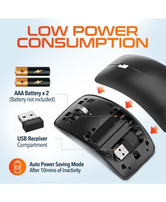 S10 Curved Ergonomic Wireless Mouse, 2.4GHz USB Mouse (DMERGS10-WB)