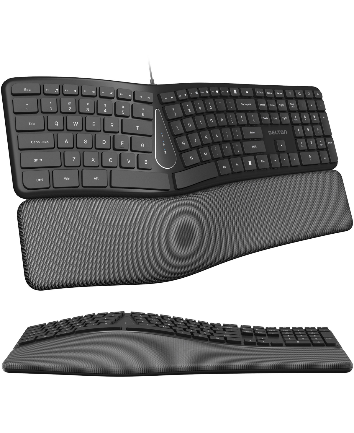 Delton KB250 Ergonomic Keyboard with Wrist Rest Pad (DKBE250-u)