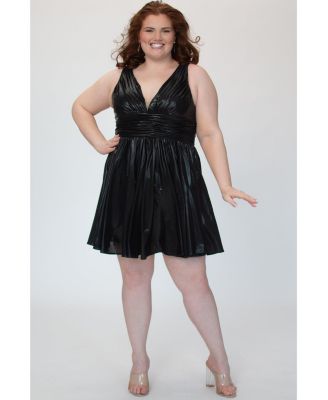 Raven Black Iridescent A-line Party Dress