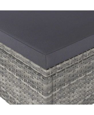 4 Piece Patio Chair and Stool Set Poly Rattan Gray