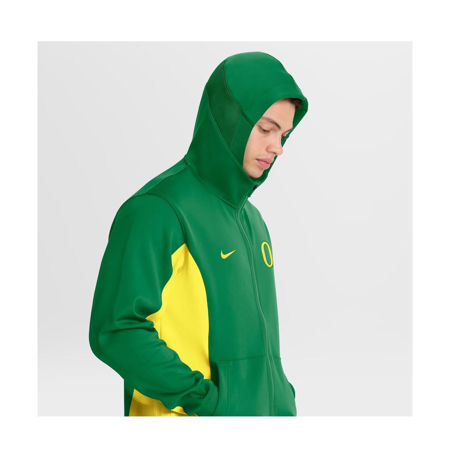 Мужская куртка Nike Green/Yellow Oregon Ducks Dri-FIT Game Full-Zip Hoodie Jacket — фото 4