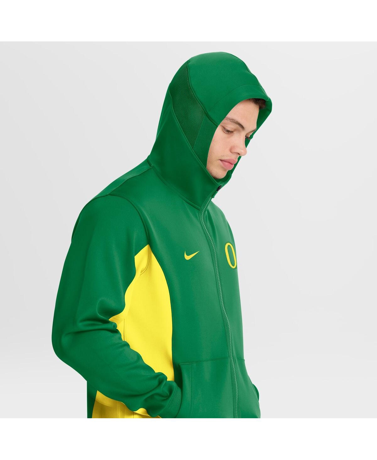 Nike Men's Green/Yellow Oregon Ducks Dri-fit Game Full-Zip Hoodie Jacket