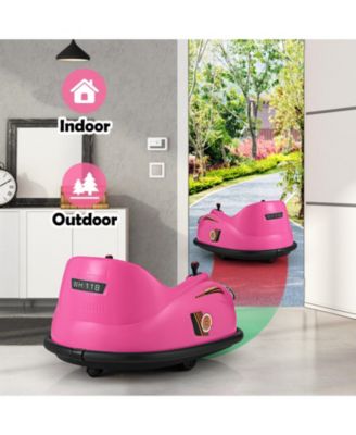 12V Electric Kids Ride on Bumper Car Battery Powered Bumping Car with Remote Control-Pink