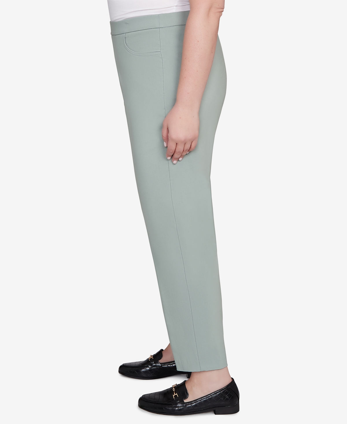 Alfred Dunner Plus Size Stockbridge Modern Millennium Average Length Pant In Green