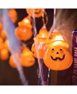 Halloween Pumpkin String Light with Garden Flag Full Moon Jack O Lantern Outdoor Yard Decorations 2025