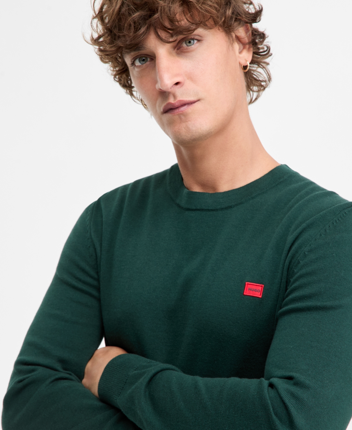 Hugo Boss Men's Cotton San Cassius Long-Sleeve Crewneck Sweater
