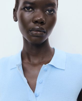 Women's Polo-Neck Knitted Top