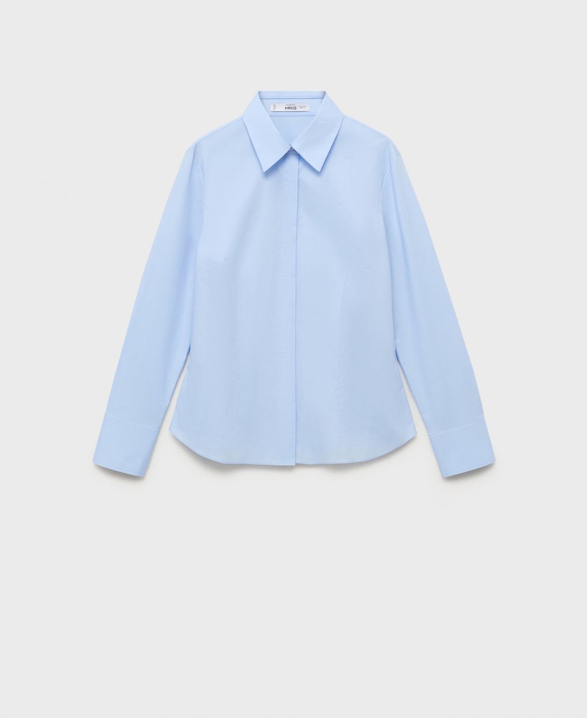 Mango Fitted Cotton Shirt Sky Blue In Blue