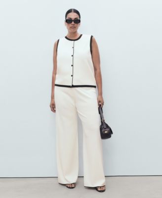 Women's Contrasting Low-Rise Knitted Pants