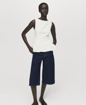 Women's Pleat Detail Peplum Top