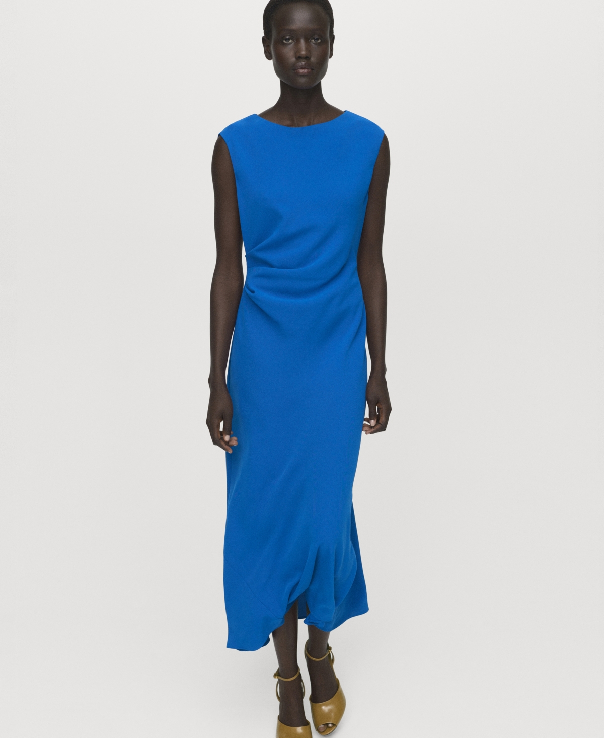 Mango Women's Ruched Midi Dress