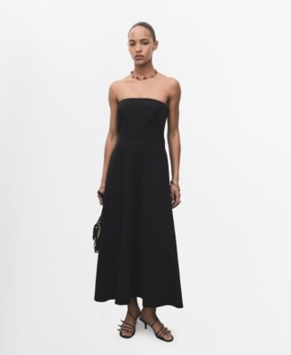 MANGO - Women's Long Strapless Dress