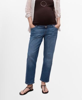 MANGO - Women's Cropped Straight-Leg Maternity Jeans