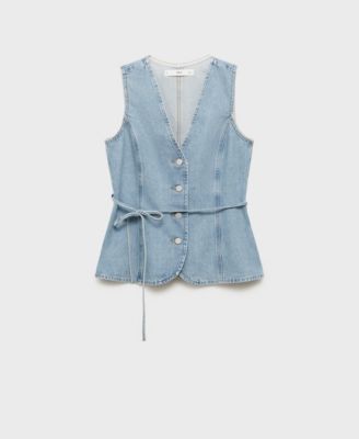 Women's Buttoned Denim Gilet Jacket