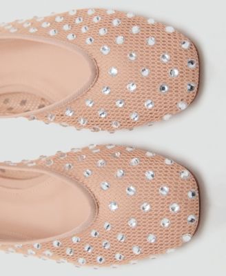 Women's Mesh Strass Ballerina Flats