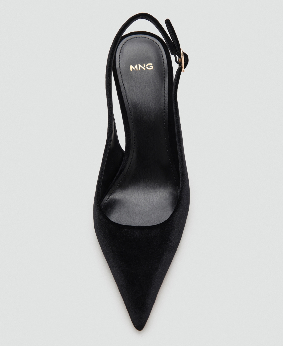 Mango Women's Velvet Heeled Shoes In Black