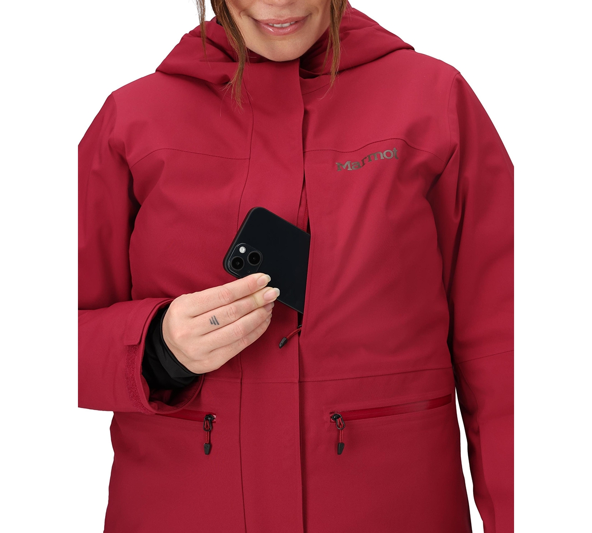Marmot Women's Insulated Refuge Ski Jacket In Red