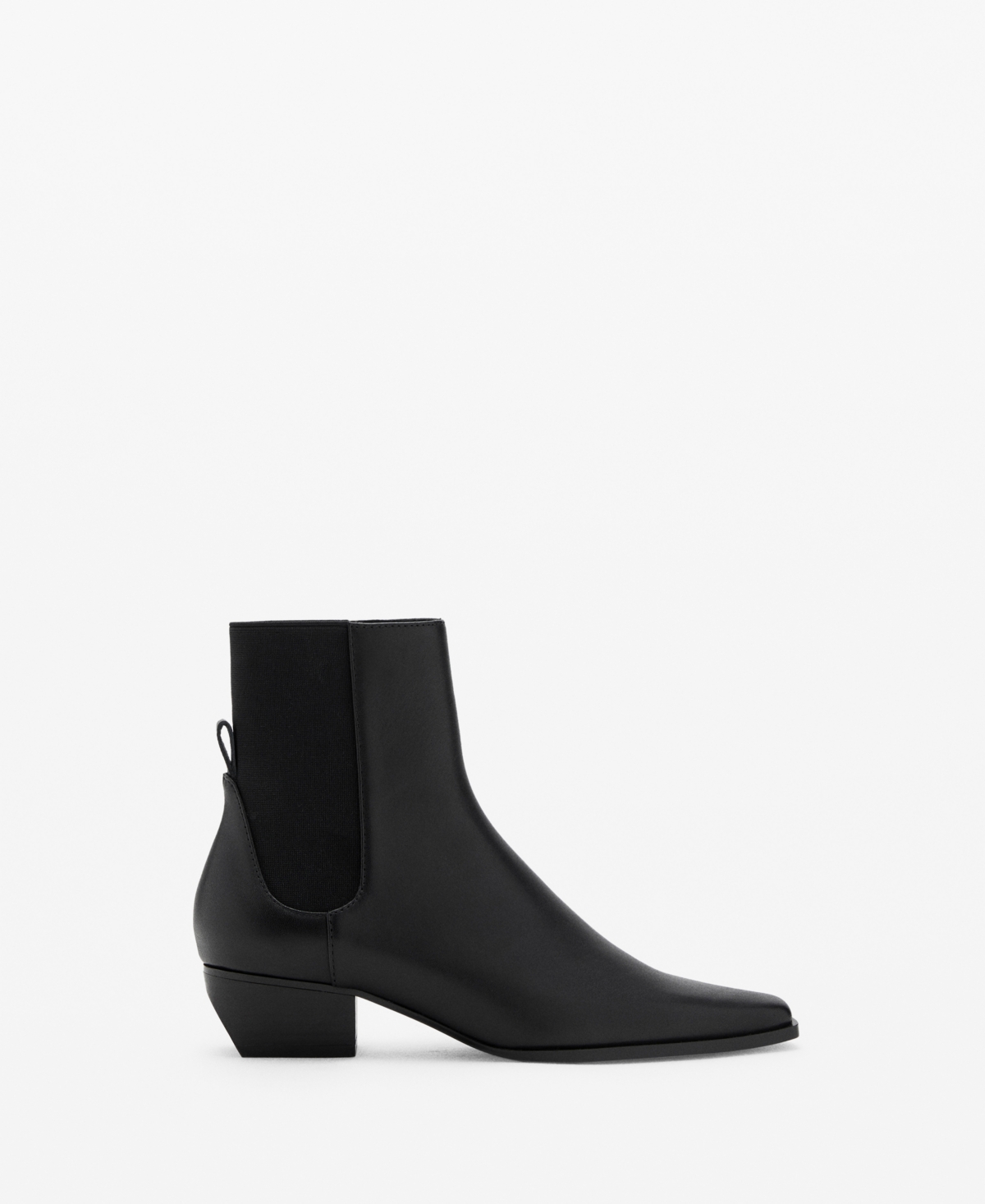 Mango Women's Leather Heeled Boots In Black