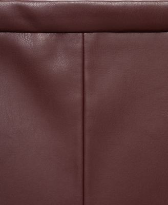 Women's Leather-Effect Midi Skirt