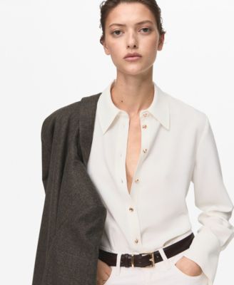 MANGO - Women's Jewel Buttons Shirt