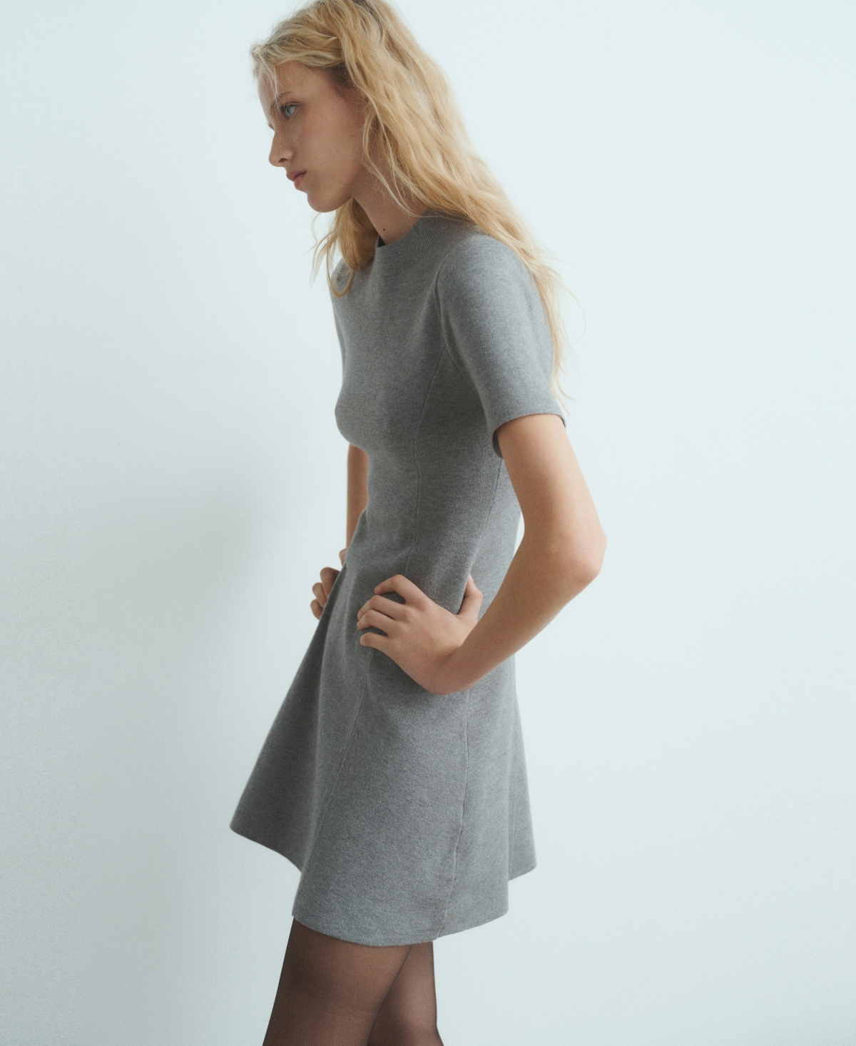 Mango Women's Fine-Knit Flared Dress