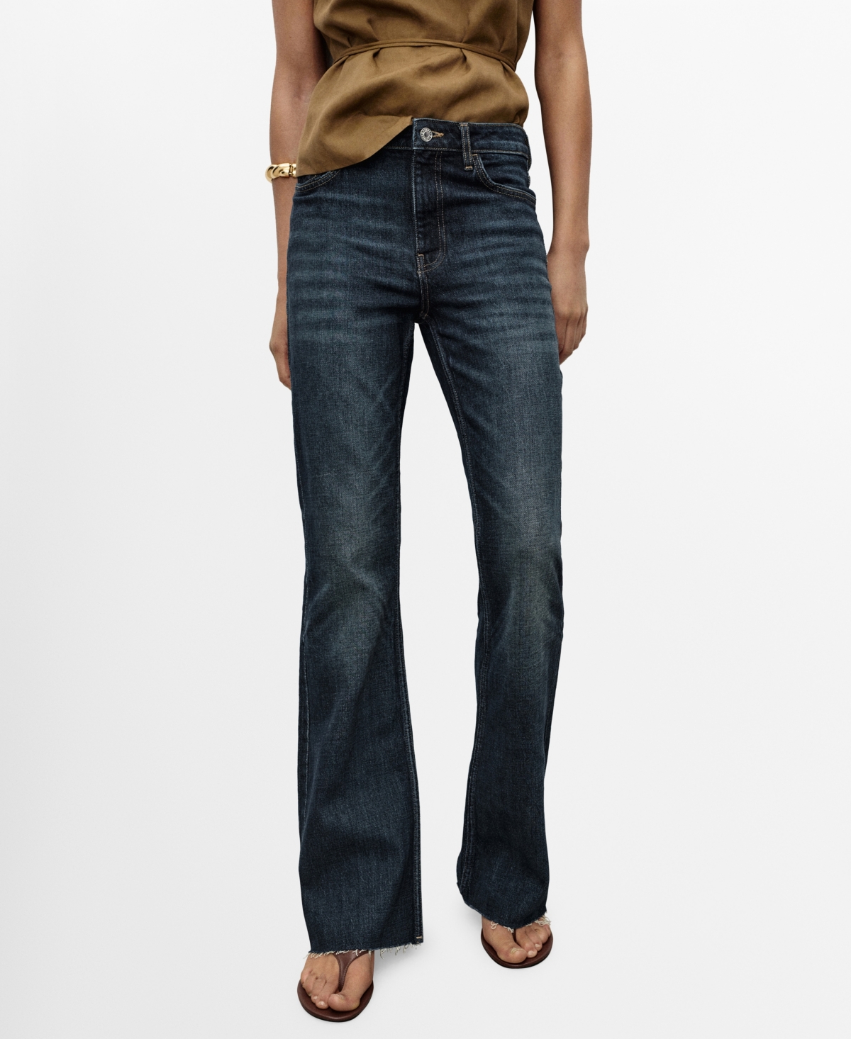 Mango Women's Fiona Flared Mid-Rise Jeans
