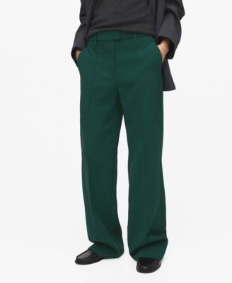 MANGO - Women's Straight Mid-Rise Pants