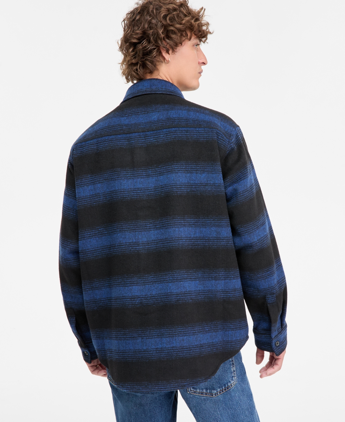 Hugo Boss Men's Ebolt Striped Button-Front Shirt Jacket