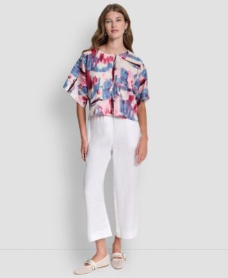 Women's Printed Drop Shoulder Crewneck Top