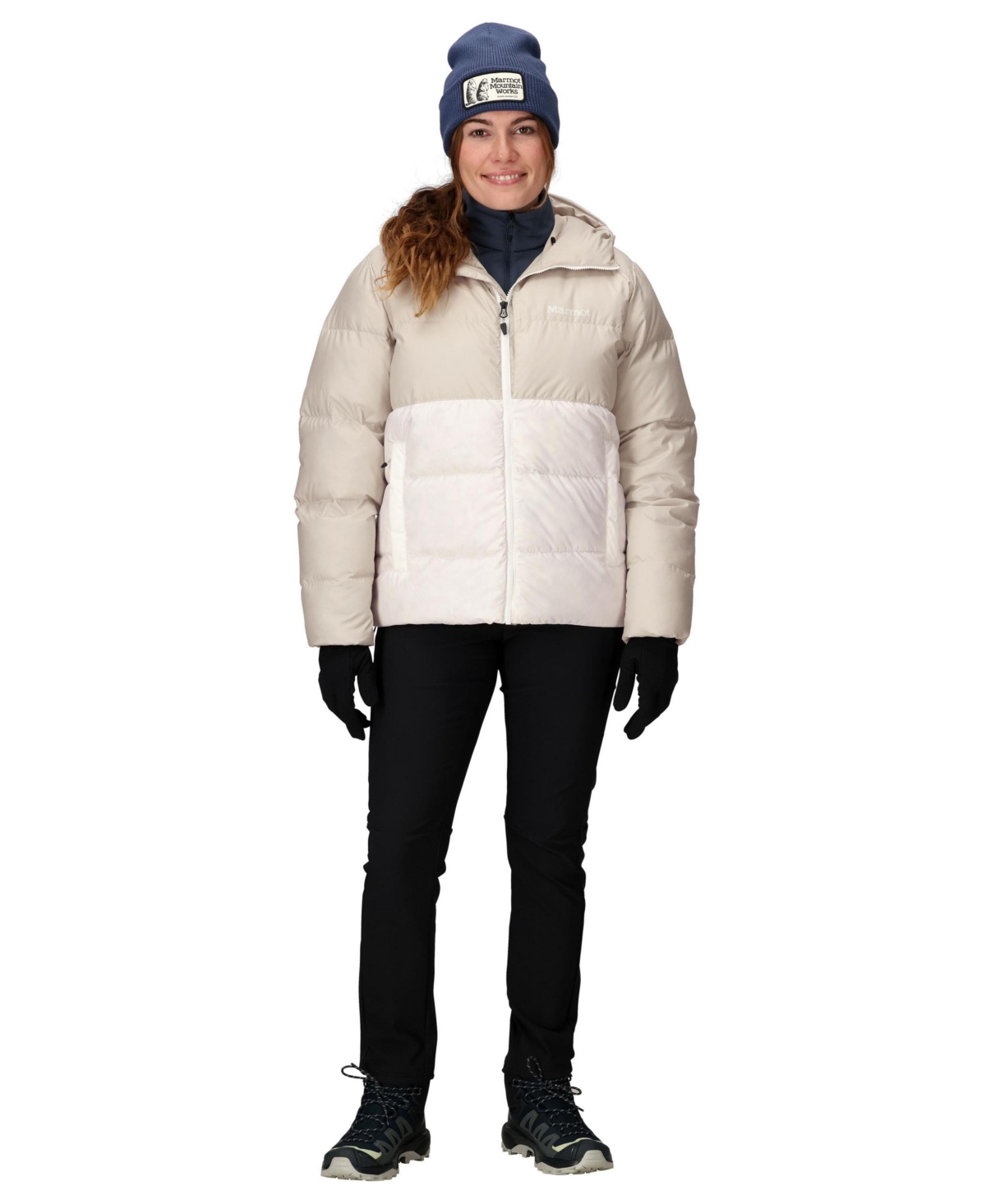 Marmot Women's Guides Big-baffled Puffer Hooded Jacket In White