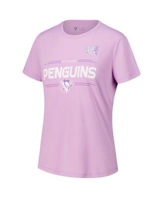 Women's Sidney Crosby Lavender Pittsburgh Penguins Hockey Fights Cancer Anthem Name Number T-Shirt