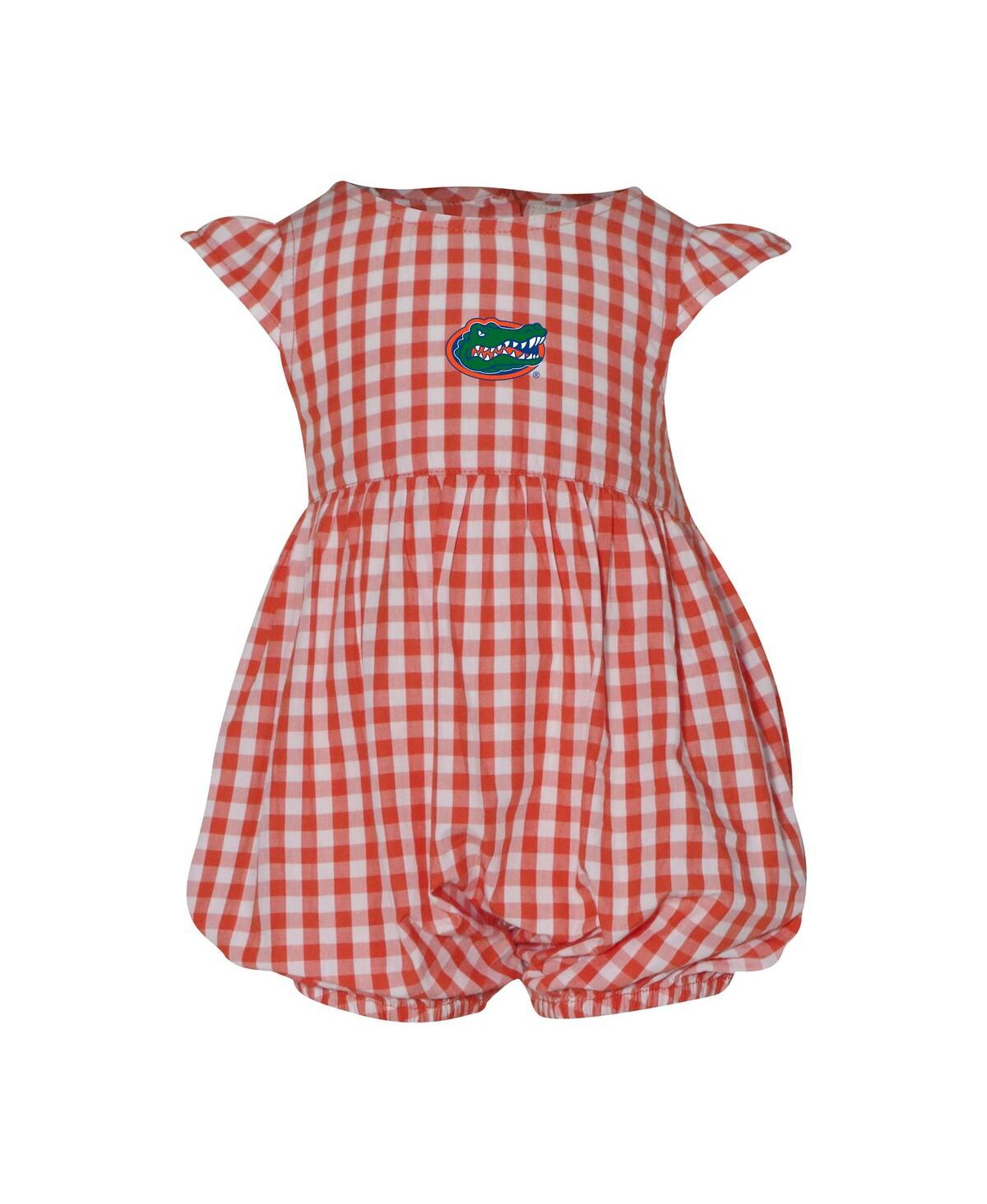 Garb Baby Boys And Girls Orange Florida Gators Cara Gingham Ruffled Bodysuit In Orange