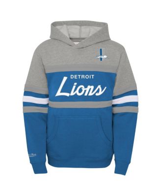 Big Boys and Girls Blue Detroit Lions Throwback Head Coach Pullover Hoodie