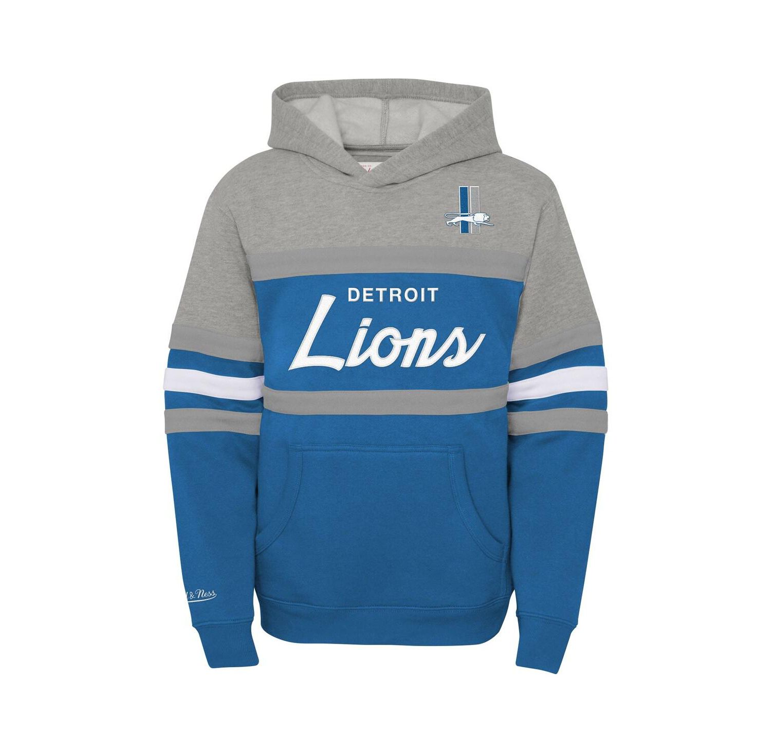 Big Boys and Girls Blue Detroit Lions Throwback Head Coach Pullover Hoodie