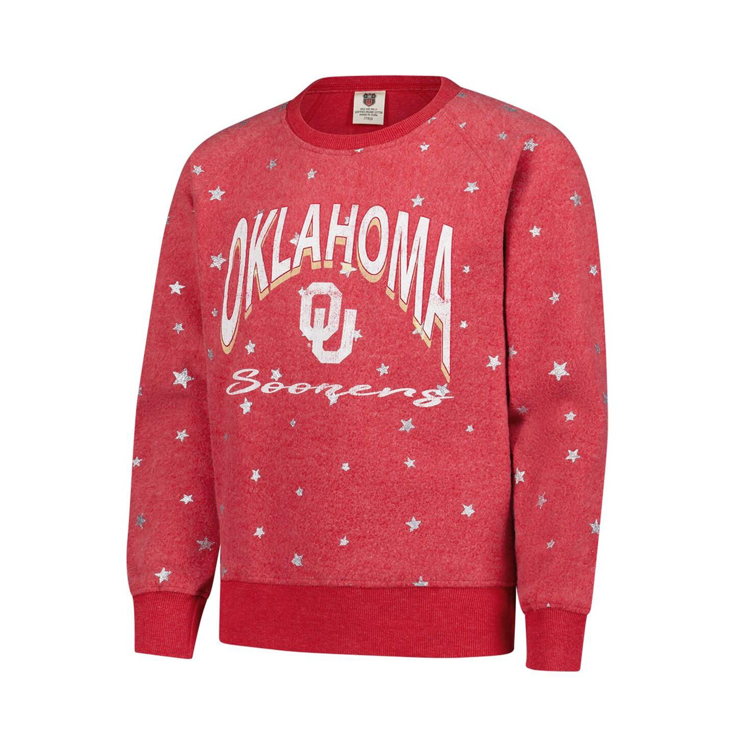 Толстовка Wes & Willy Crimson Oklahoma Sooners Shimmer Star Reverse для девочек — фото 2