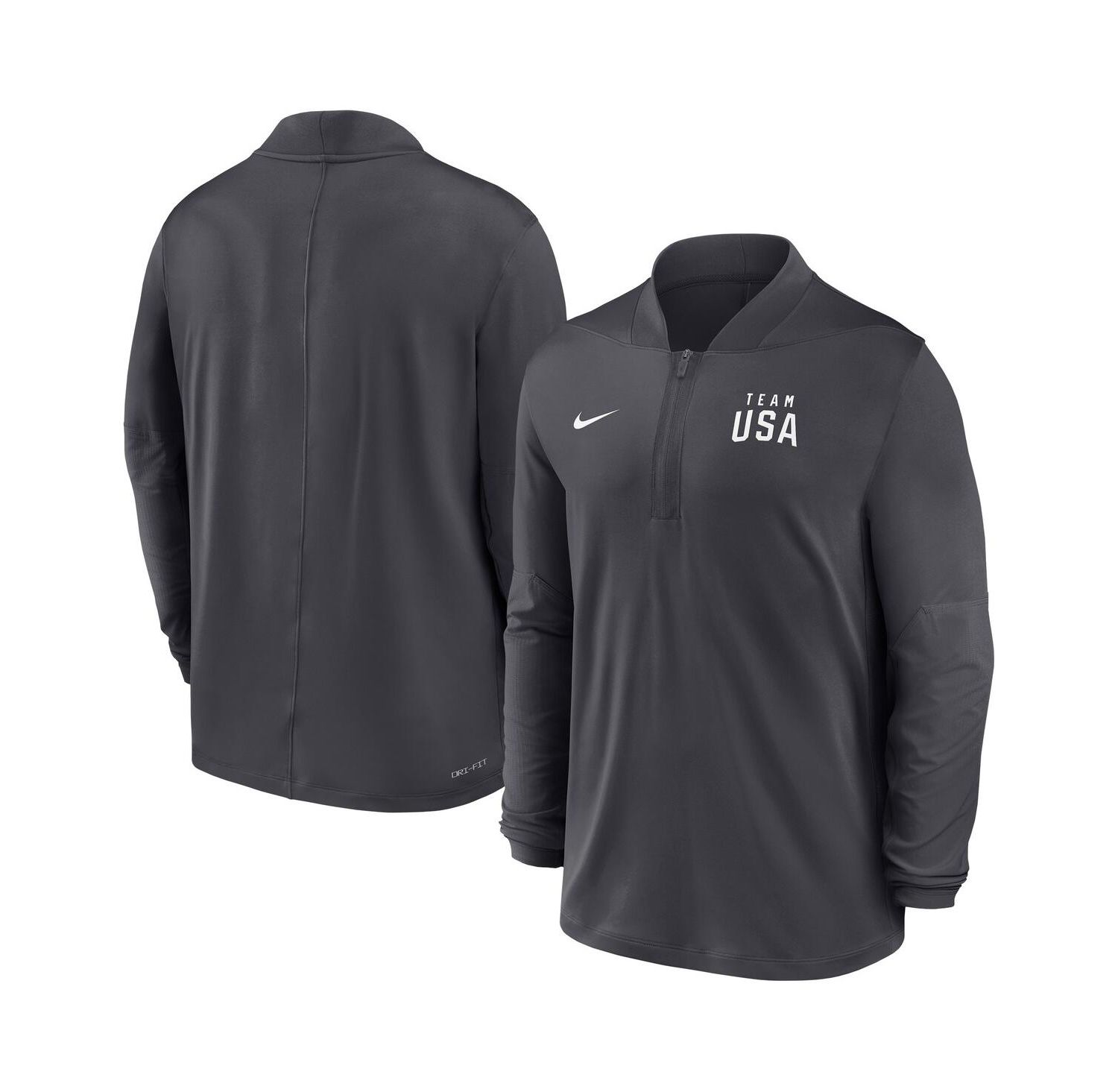Men's Anthracite Team USA Dri-FIT Half-Zip Pullover Sweatshirt