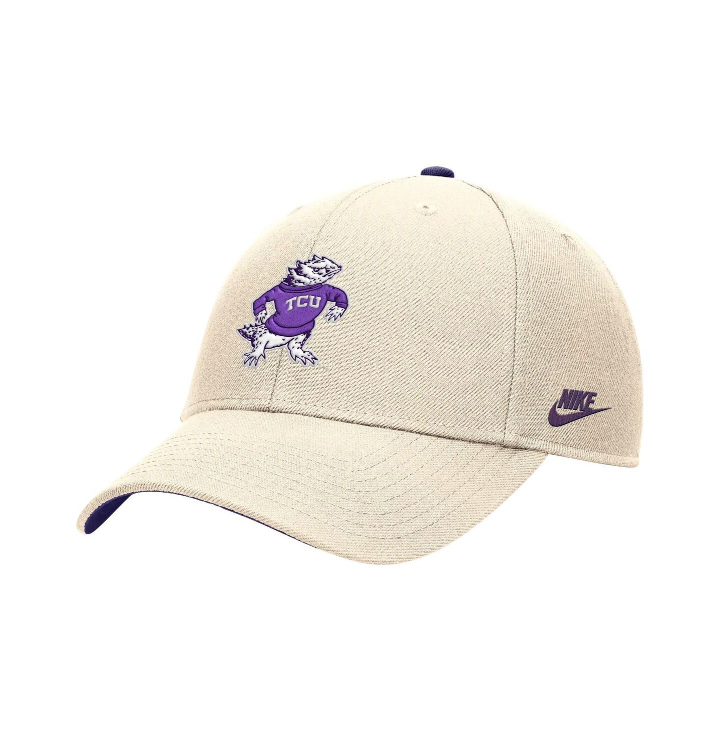 Мужская кепка Nike Natural TCU Horned Frogs Vintage Rise Dri-FIT Adjustable Hat — фото 1