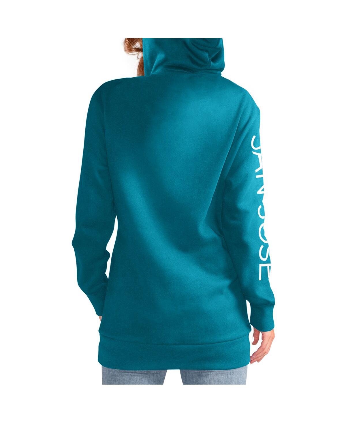 G-iii 4her By Carl Banks Women's Teal San Jose Sharks Overtime Pullover Hoodie In Blue