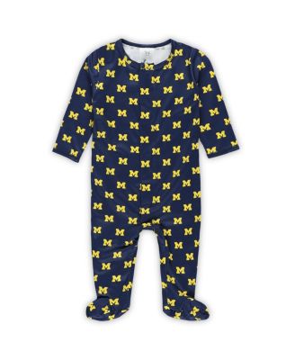 ZooZatz - Baby Boys and Girls Navy Michigan Wolverines Magnetic Closure Sleeper