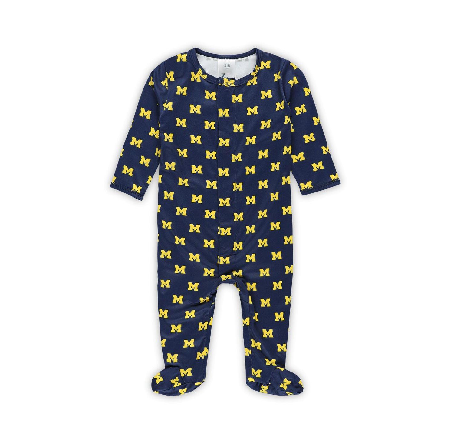 Baby Boys and Girls Navy Michigan Wolverines Magnetic Closure Sleeper