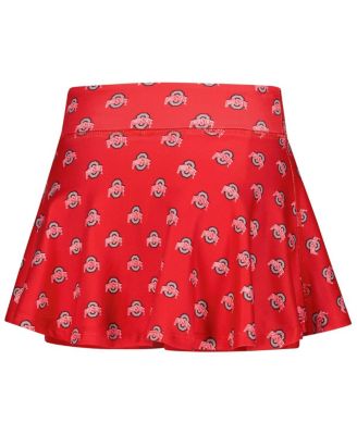 Big Girls Scarlet Ohio State Buckeyes All-Over Print Tennis Skort