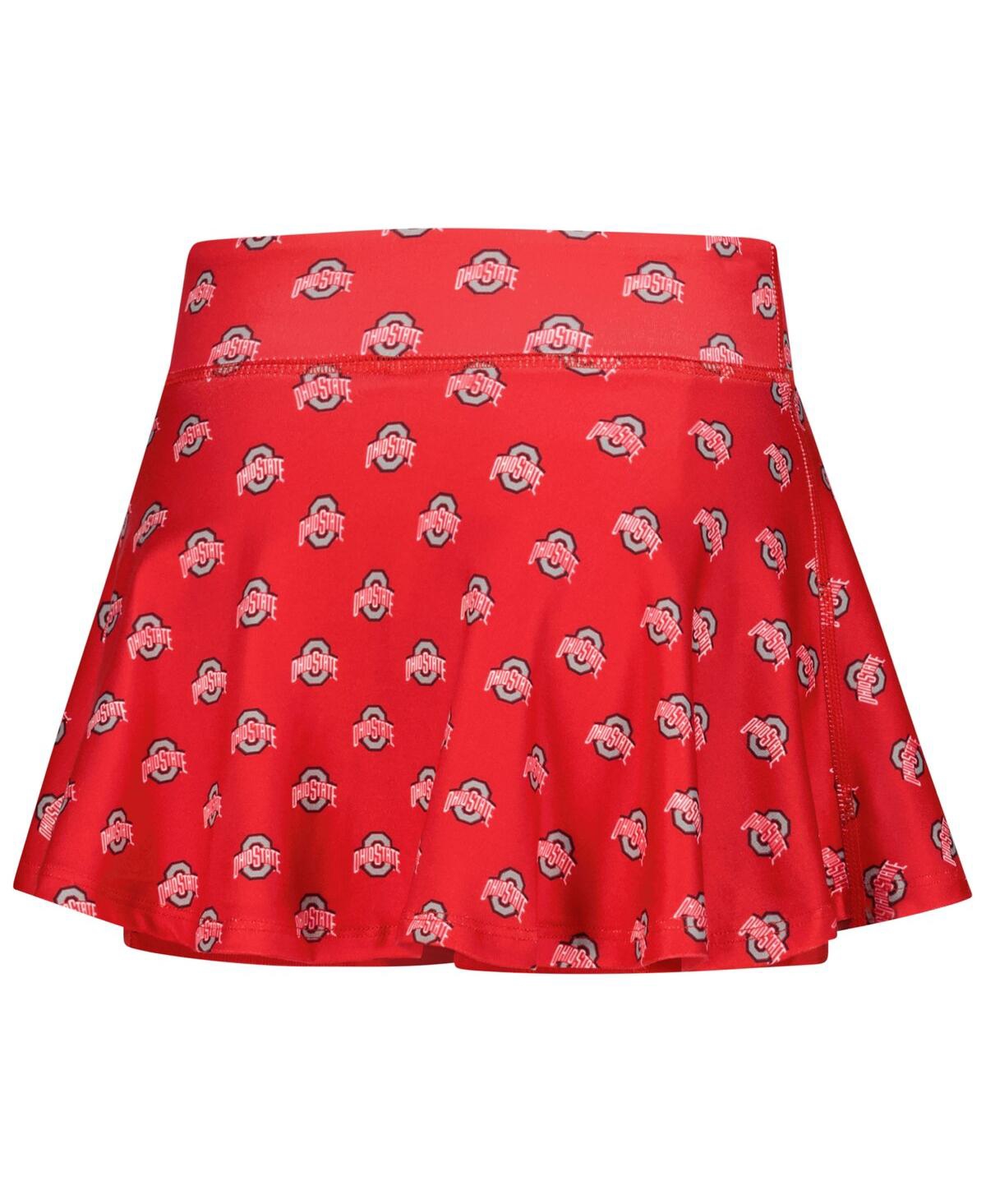 Zoozatz Big Girls Scarlet Ohio State Buckeyes All-over Print Tennis Skort In Red